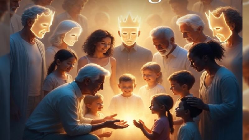 A grandparent and parent sitting calmly beside a young person — a quiet image of family presence, emotional support, and the steady connection across generations that holds a long, healthy life together