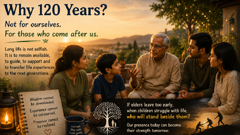 An elder and younger generation sitting together, a quiet moment of presence and continuity across time